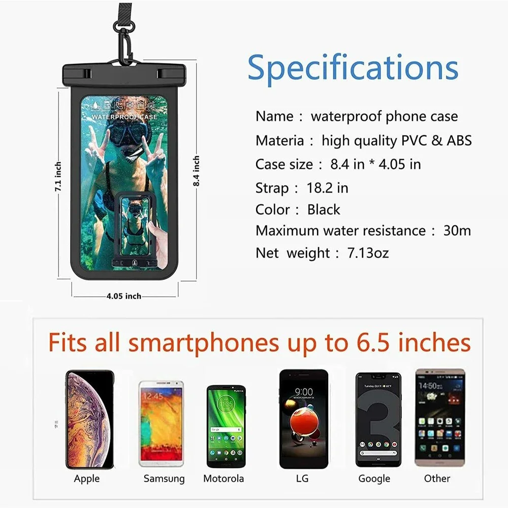 2 Pack Universal Waterproof Case,Waterproof Phone Pouch Compatible for iPhone